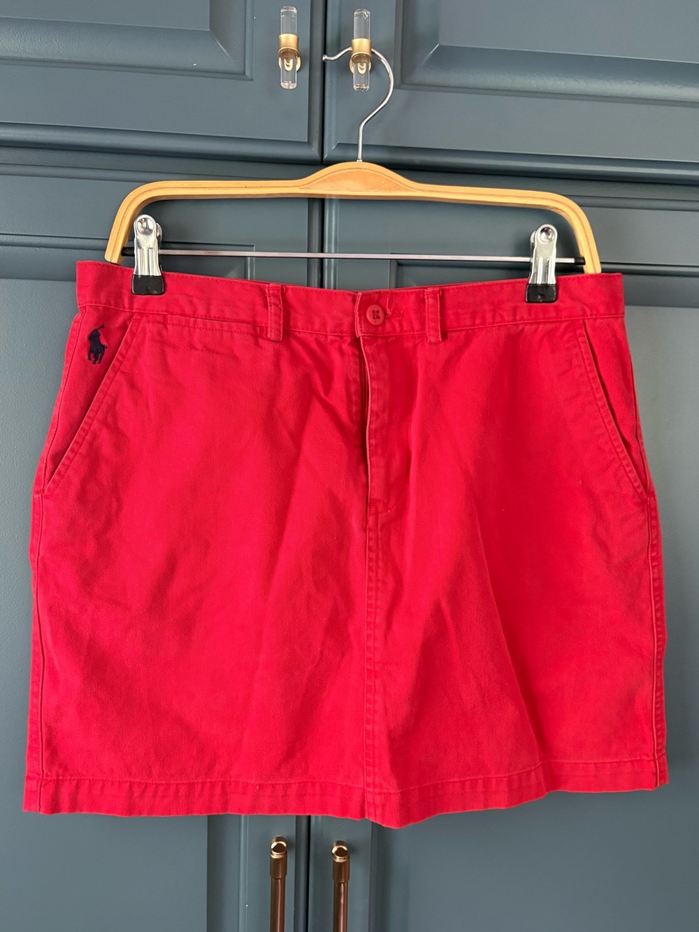 vintage Ralph Lauren Sport bright red cotton mini skirt